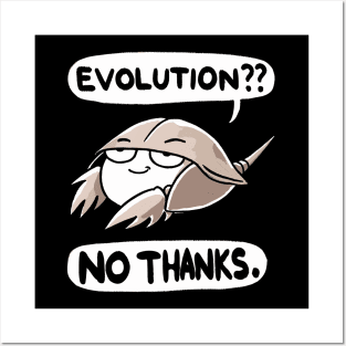 Evolution no thanks Cool Horseshoe Crab (Back Print) Posters and Art